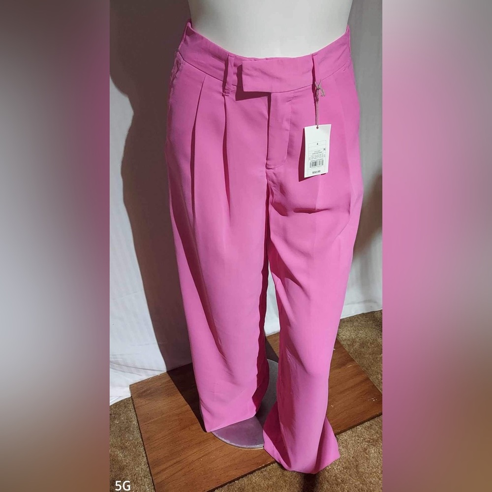 Women's High-Rise Wide Leg Fluid Pants - A New Day Pink Size 4